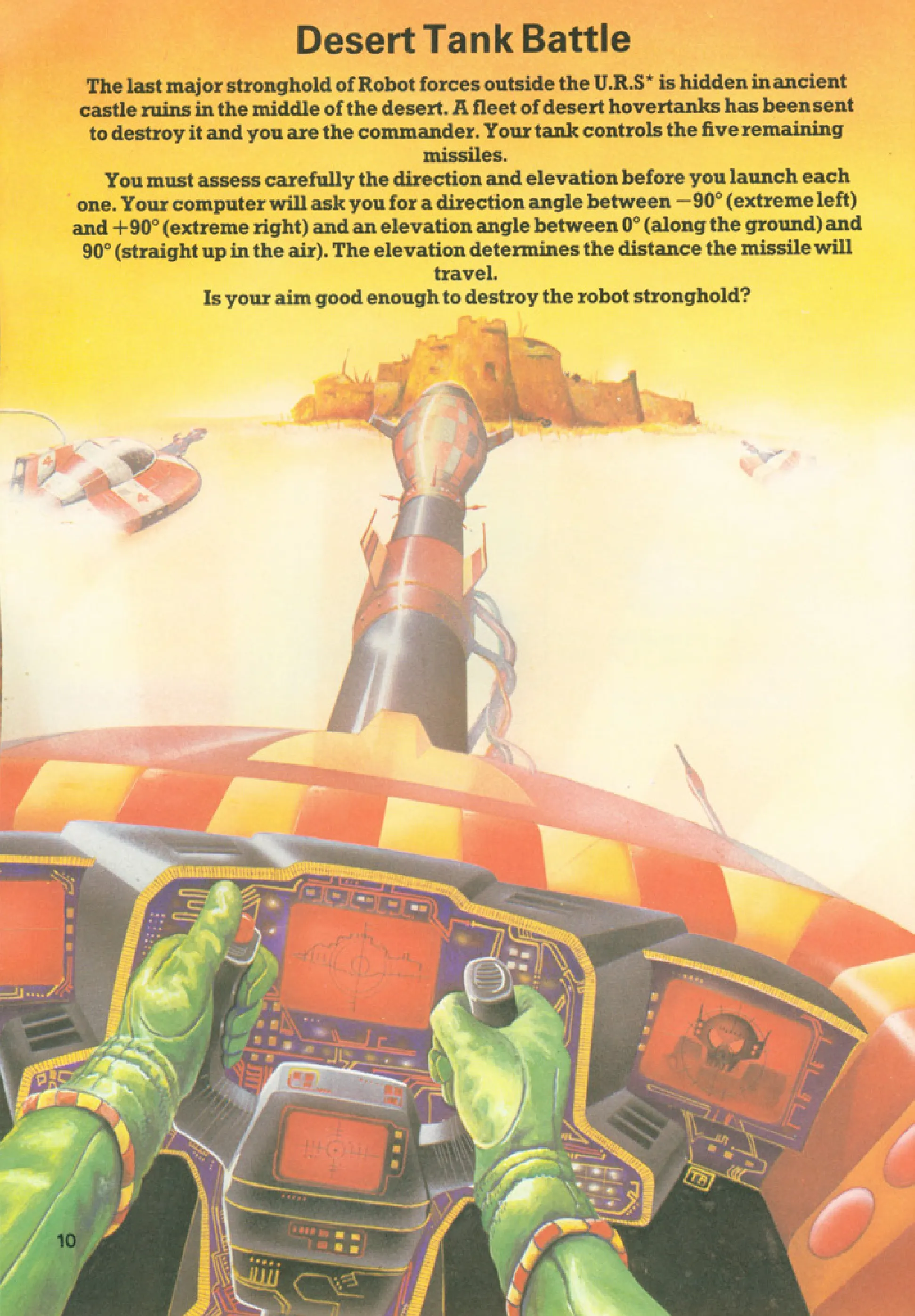 Desert Tank Battle, sida 1 — Usborne Computer Battlegames