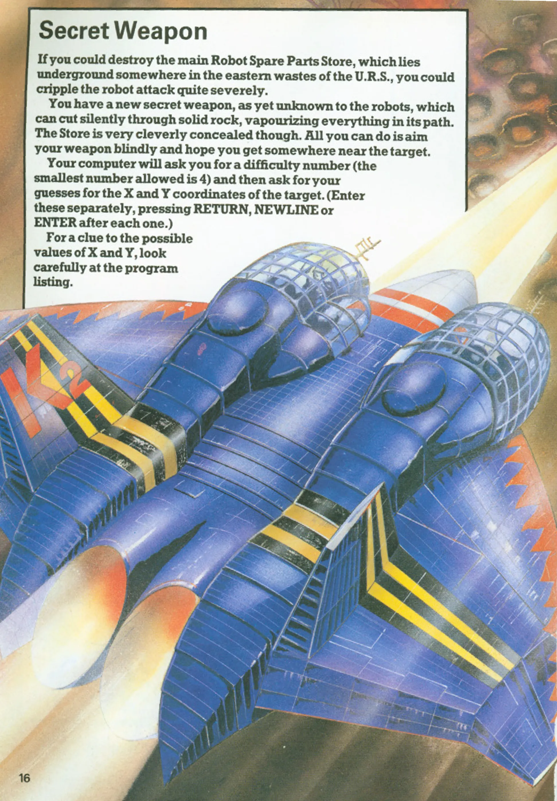 Secret Weapon, sida 1 — Usborne Computer Battlegames