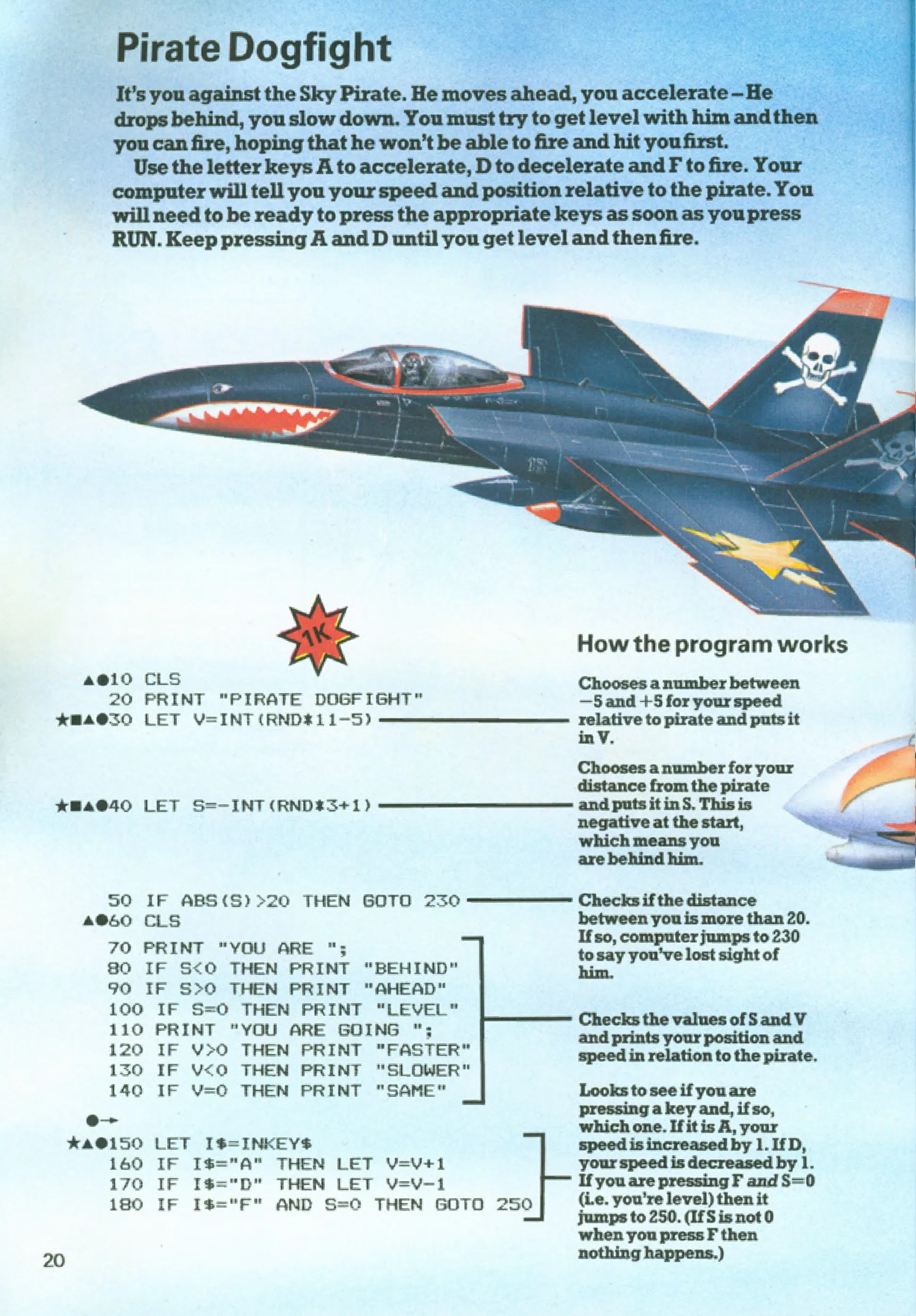 Pirate Dogfight, sida 1 — Usborne Computer Battlegames