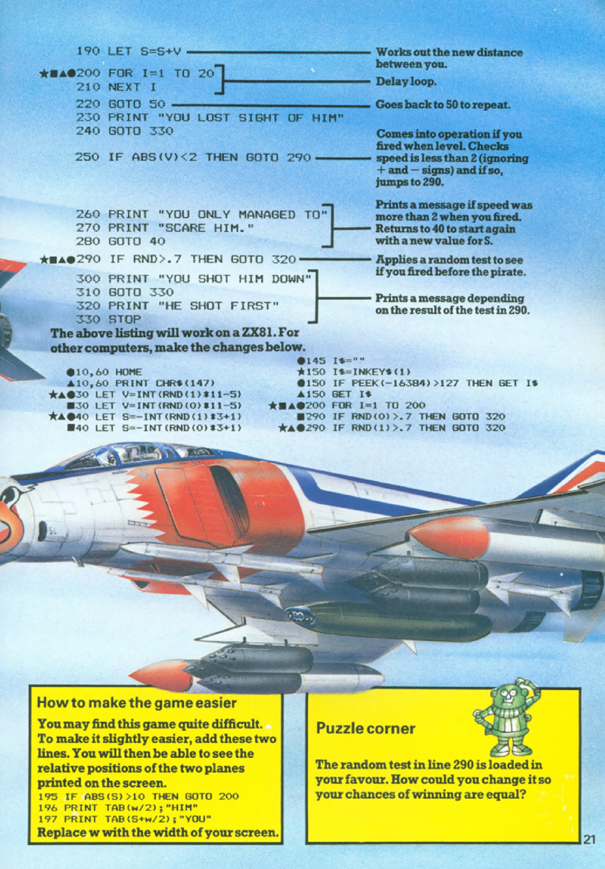 Pirate Dogfight, sida 2 — Usborne Computer Battlegames