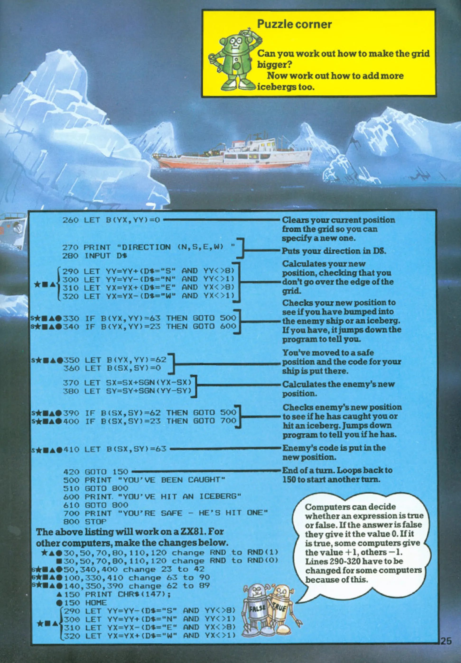 Iceberg, sida 2 — Usborne Computer Battlegames