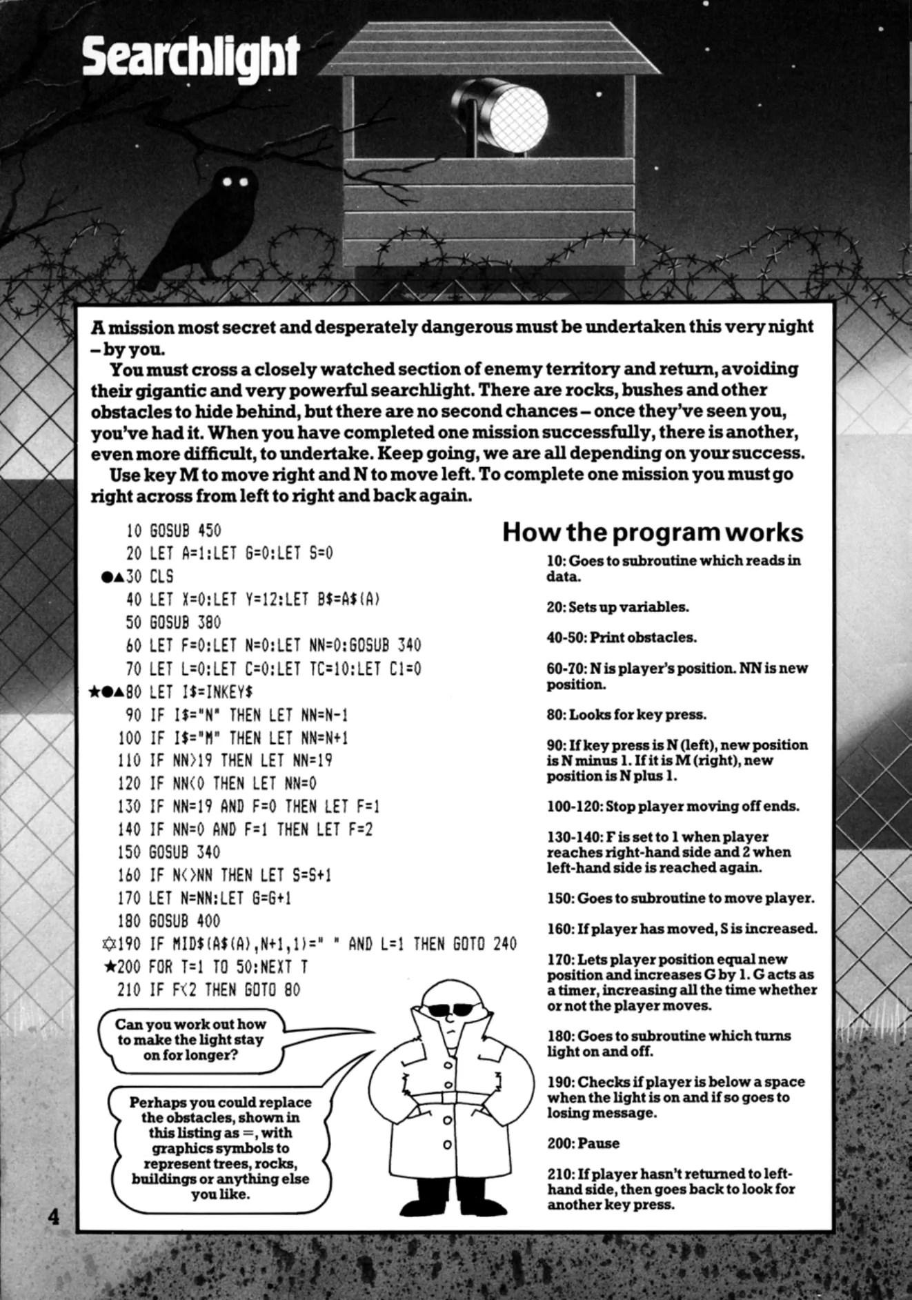 Searchlight, sida 1 — Usborne Computer Spy Games