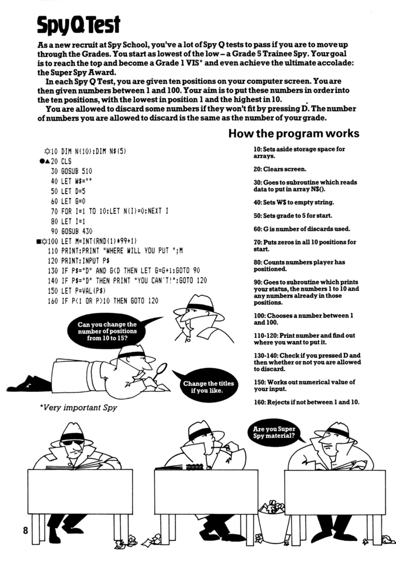 Spy Q Test, sida 1 — Usborne Computer Spy Games