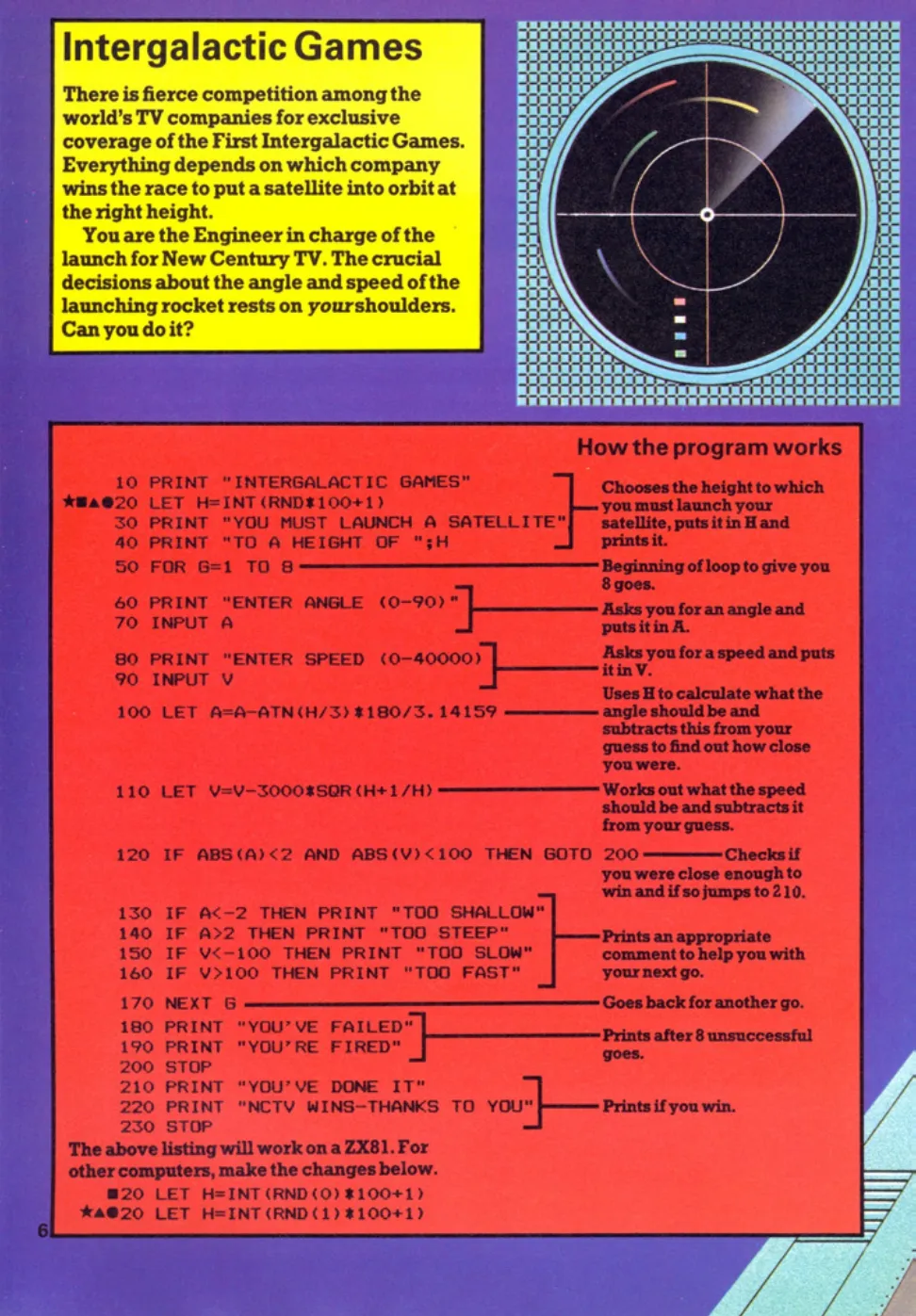 Intergalactic Games, sida 7 — Usborne Computer Spacegames