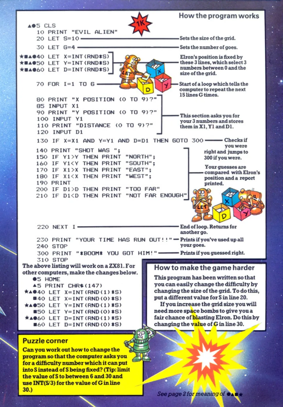 Evil Alien, sida 10 — Usborne Computer Spacegames