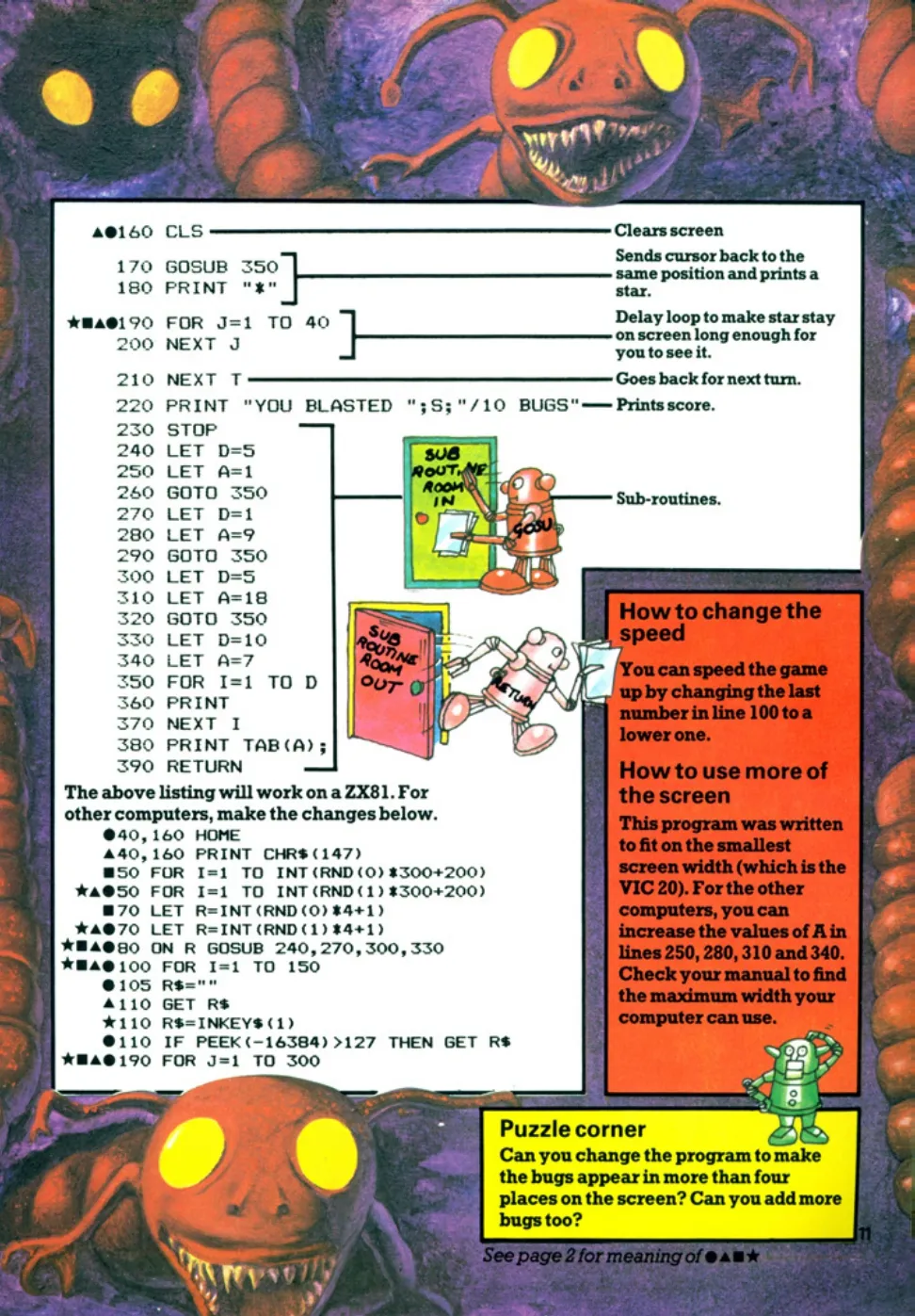 Beat the Bug Eyes, sida 12 — Usborne Computer Spacegames