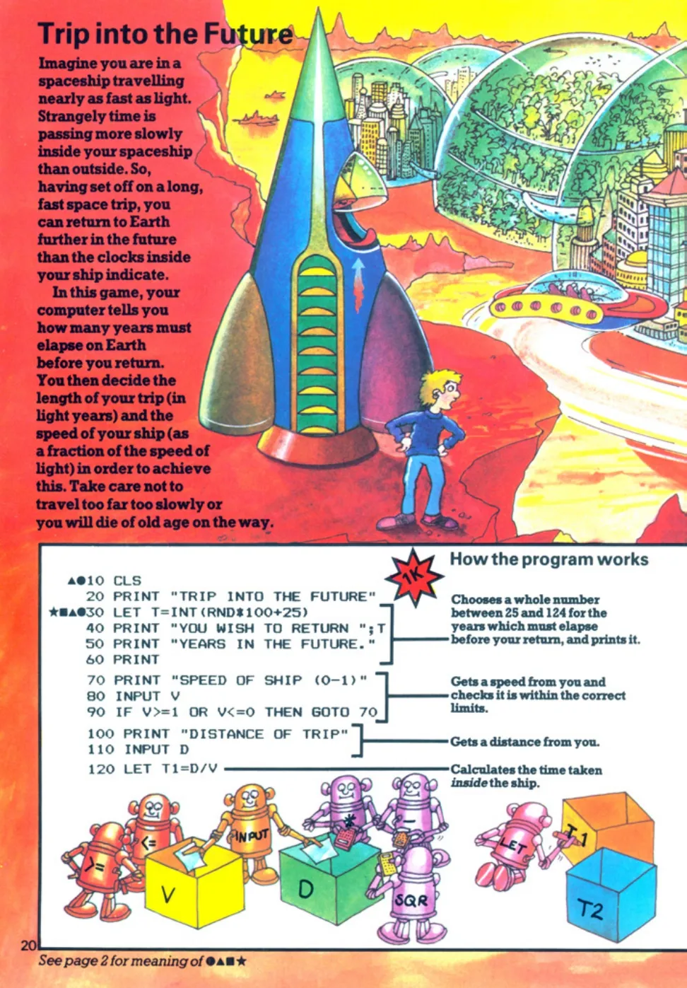 Trip into the Future, sida 1 — Usborne Computer Spacegames