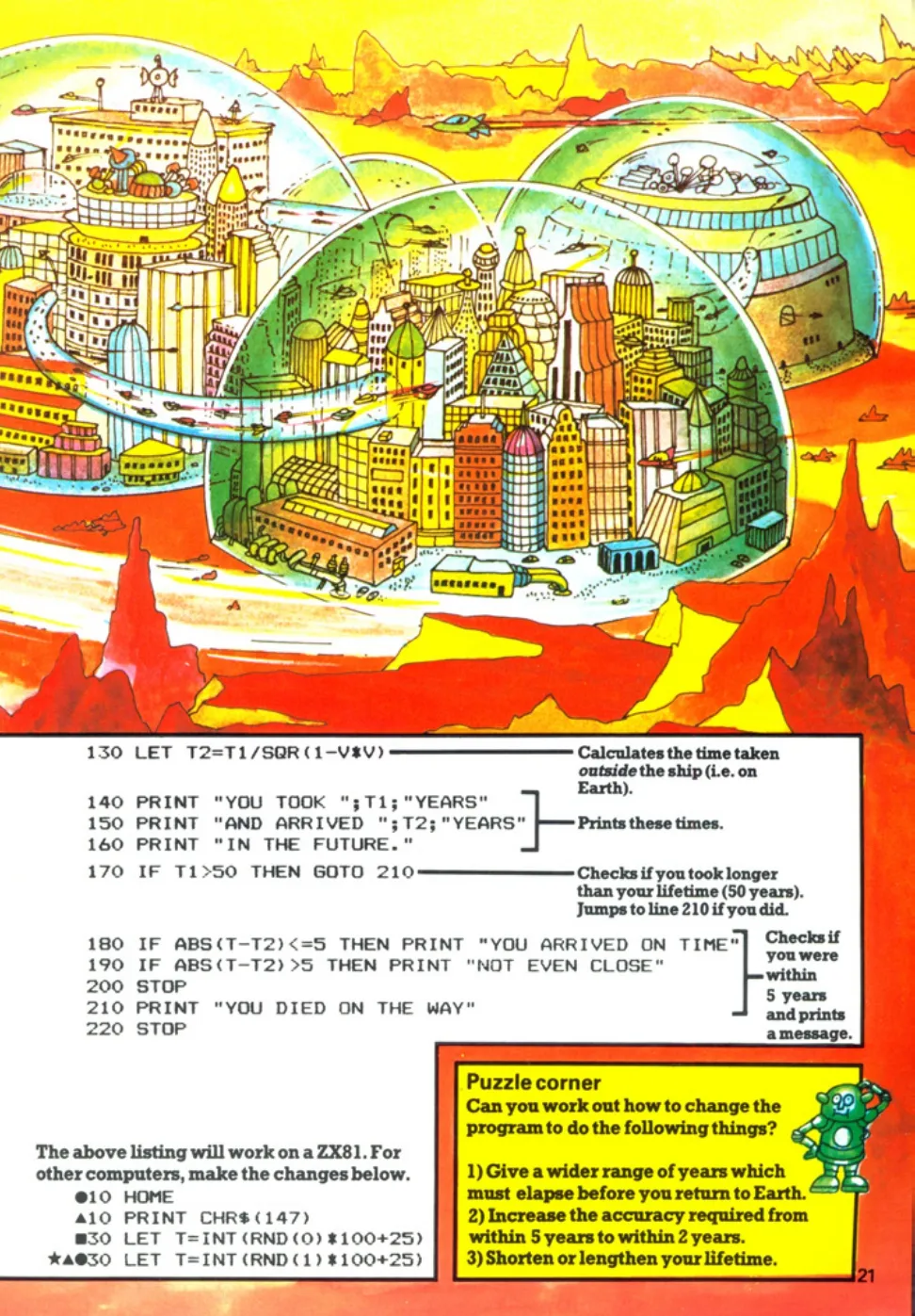Trip into the Future, sida 2 — Usborne Computer Spacegames