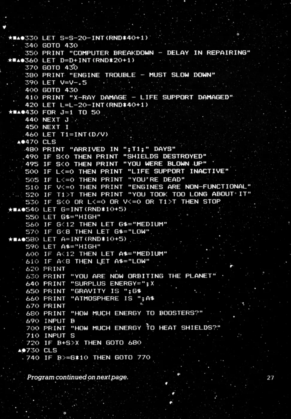 Space Rescue, sida 2 — Usborne Computer Spacegames