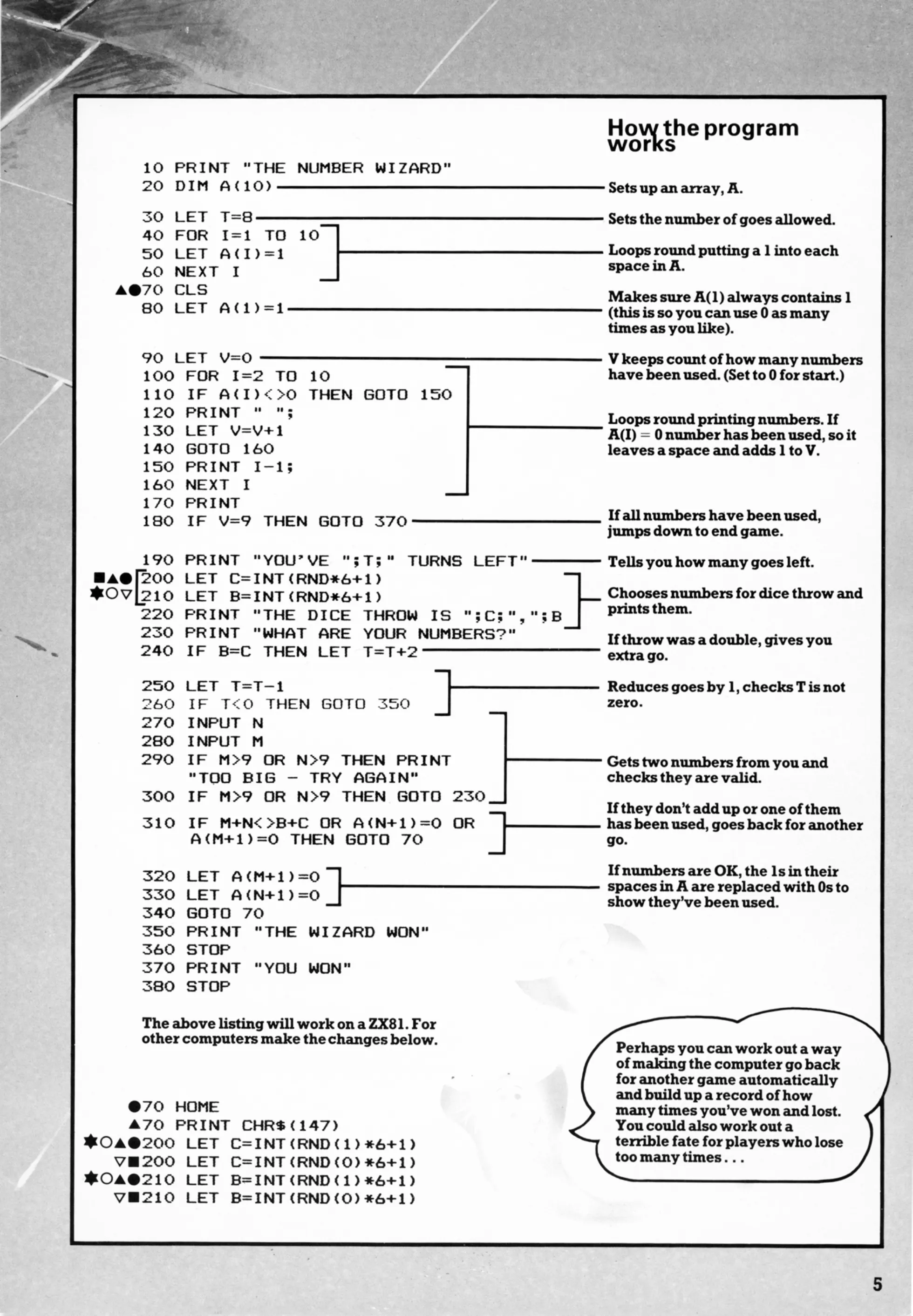 The Number Wizard, sida 2 — Usborne Creepy Computer Games