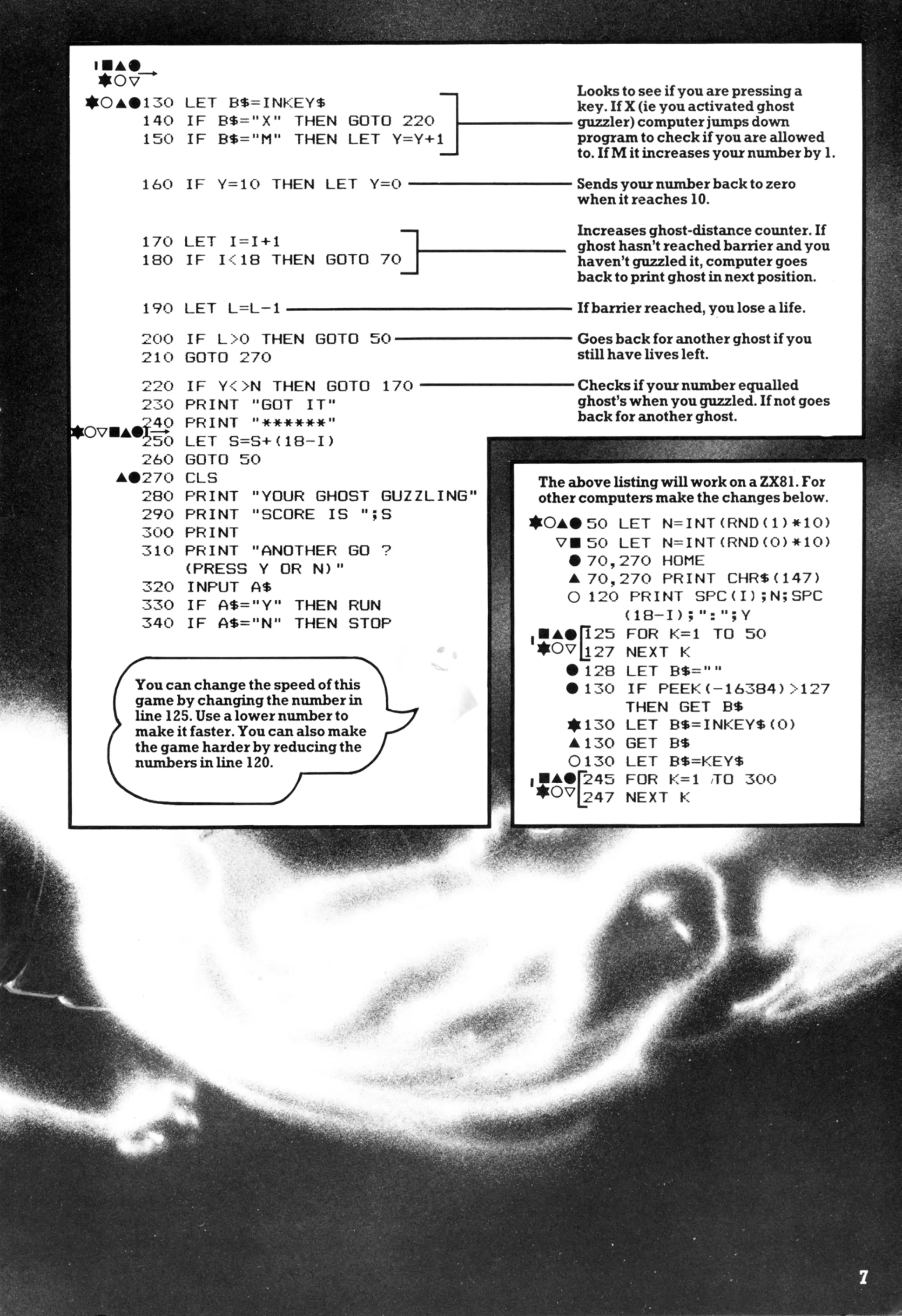 Ghost Guzzler, sida 2 — Usborne Creepy Computer Games