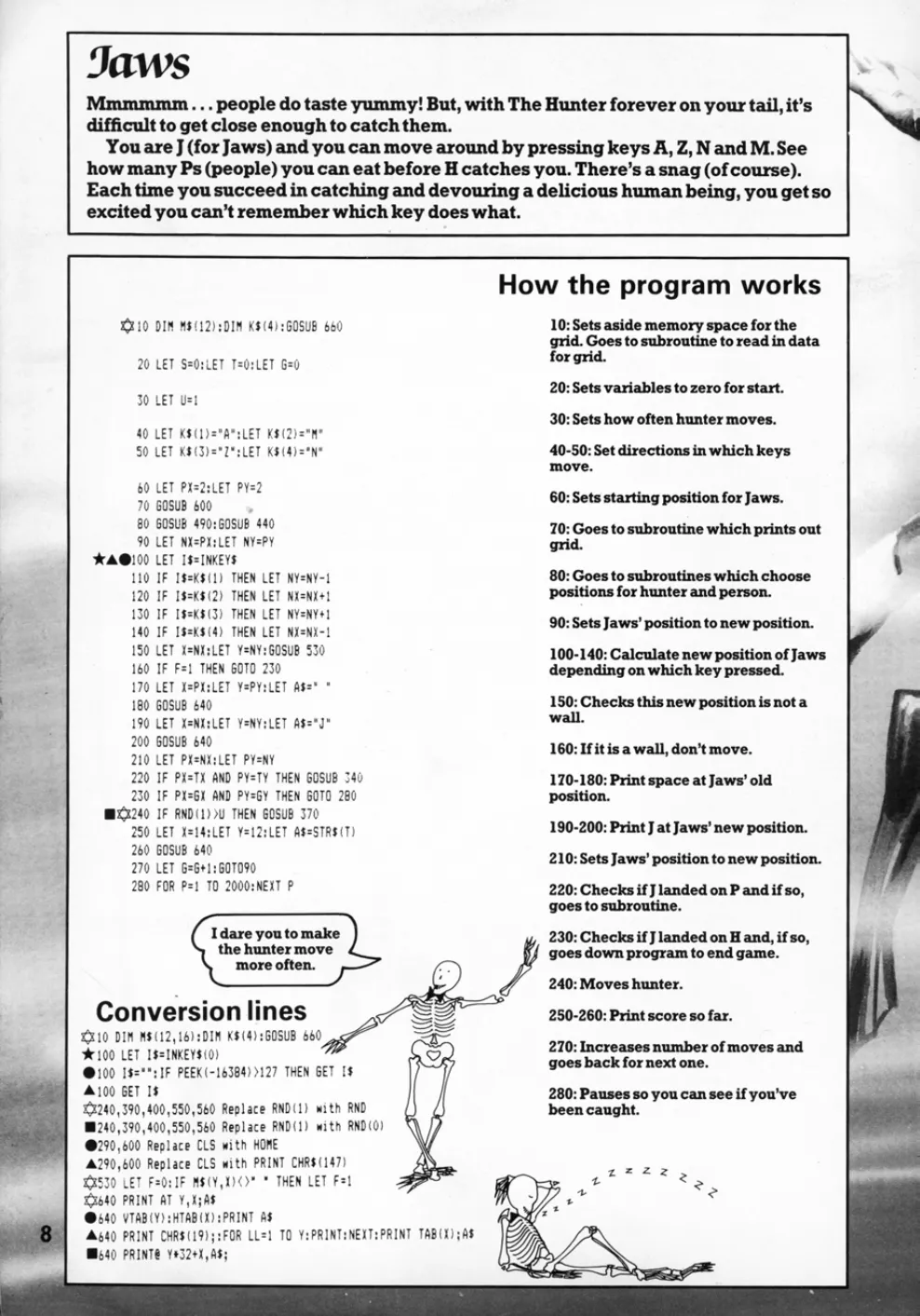 Jaws, sida 1 — Usborne Weird Computer Games