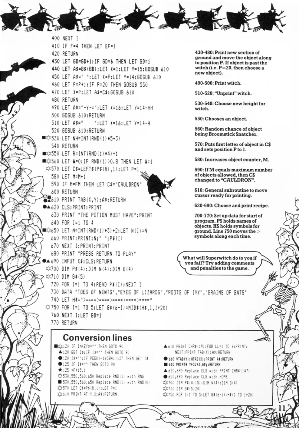 Flying Witches, sida 2 — Usborne Weird Computer Games