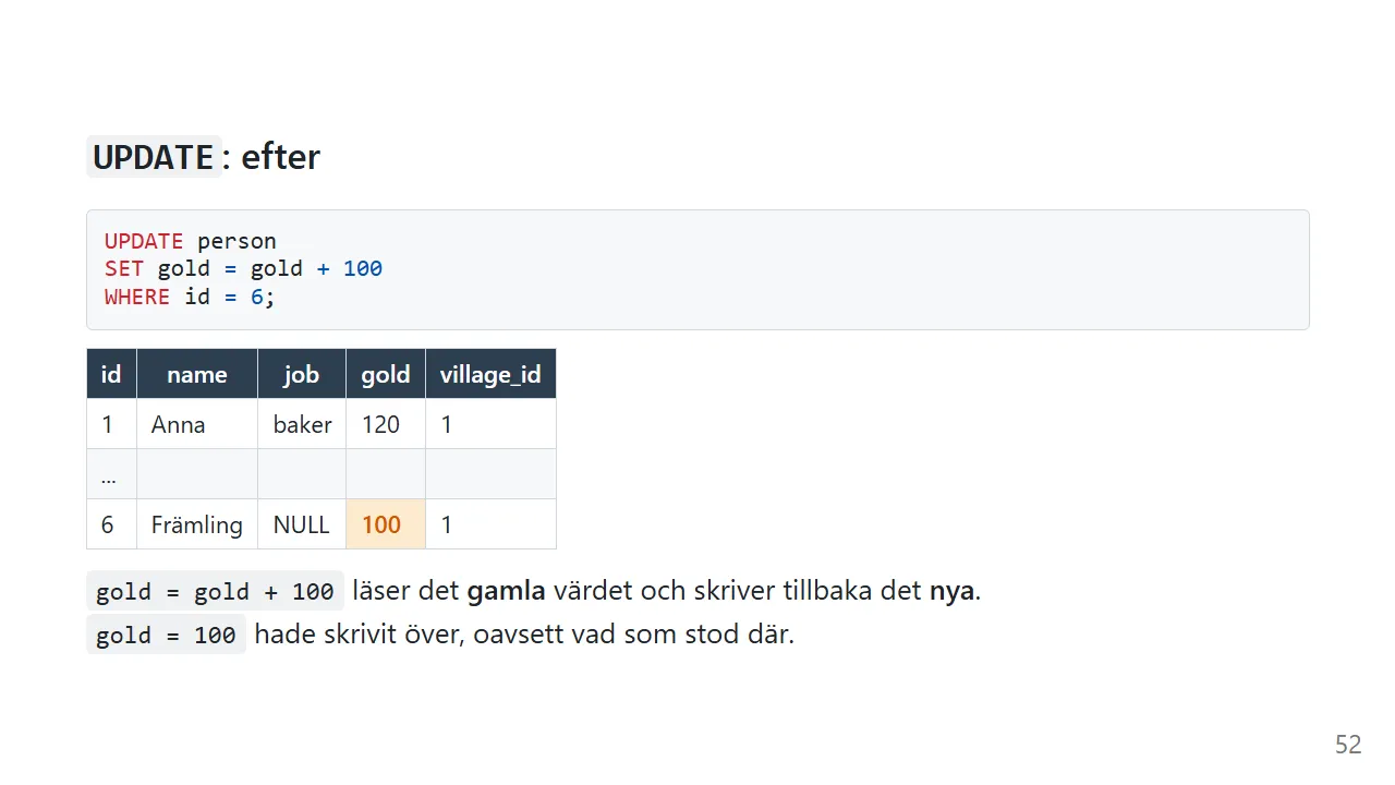 UPDATE: efter, Främlings guld ändras från 0 till 100